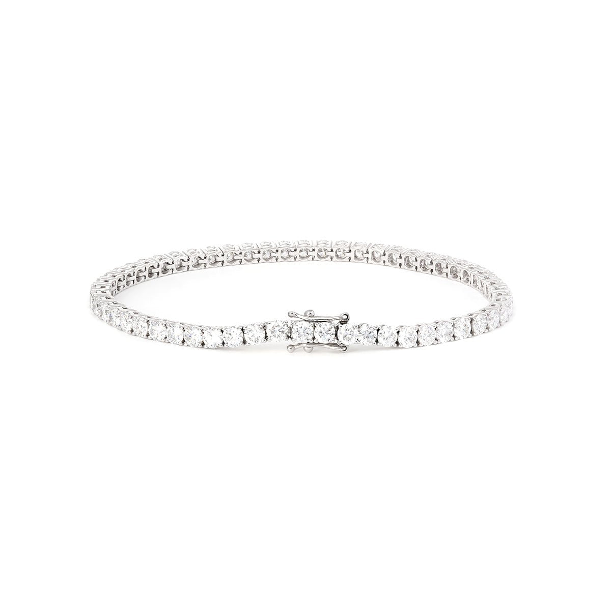 Ready to Ship Round Cut Lab Diamond 4 Prong Basket Tennis Bracelet - FIORESE JEWELRY