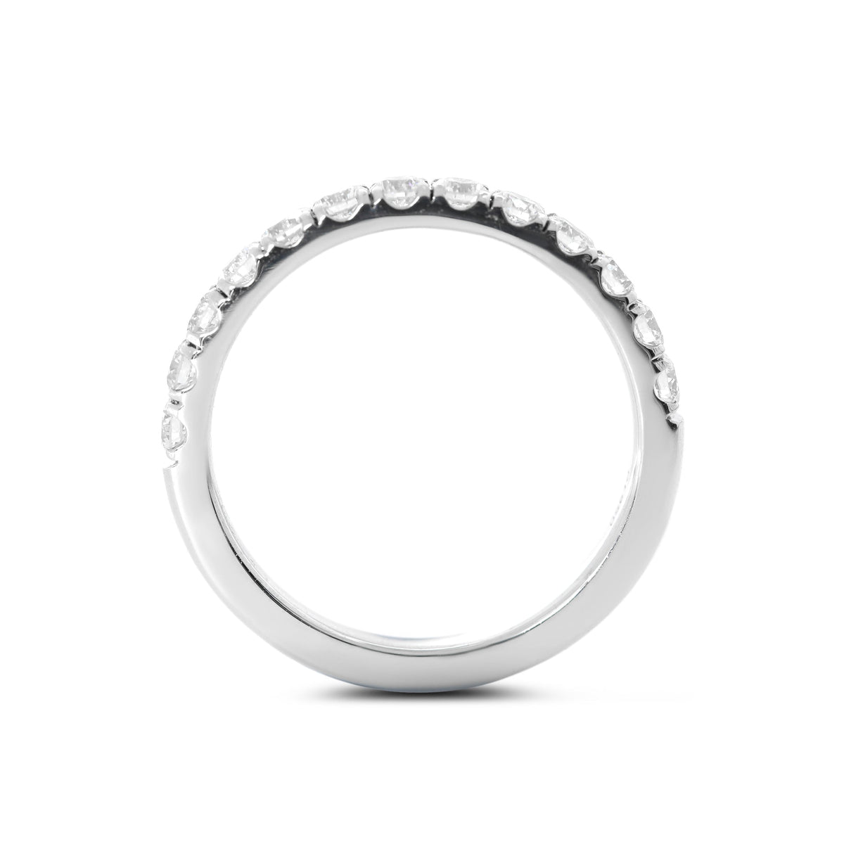 Round - Cut Lab Diamond U - Shaped Pavé Half Eternity Ring - FIORESE JEWELRY
