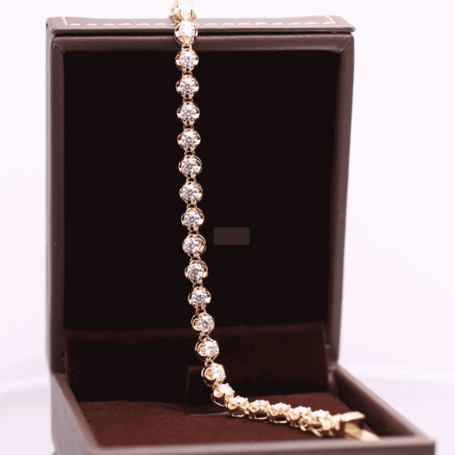 Round Lab Diamond Crown - Set Tennis Bracelet - FIORESE JEWELRY
