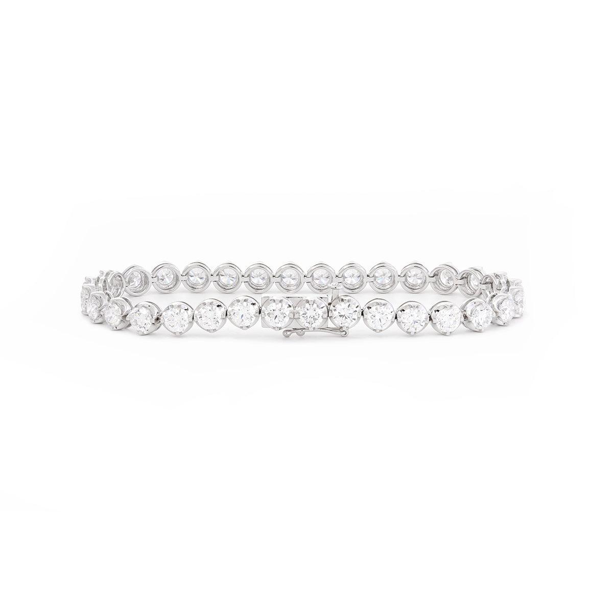 Round Lab Diamond Crown - Set Tennis Bracelet - FIORESE JEWELRY