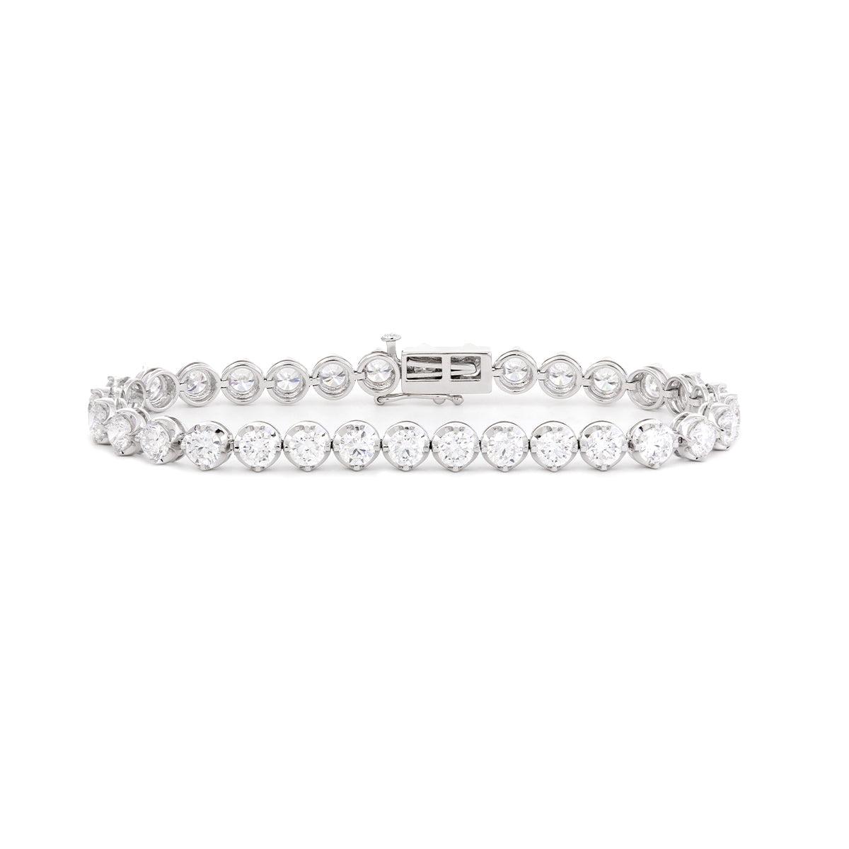 Round Lab Diamond Crown - Set Tennis Bracelet - FIORESE JEWELRY