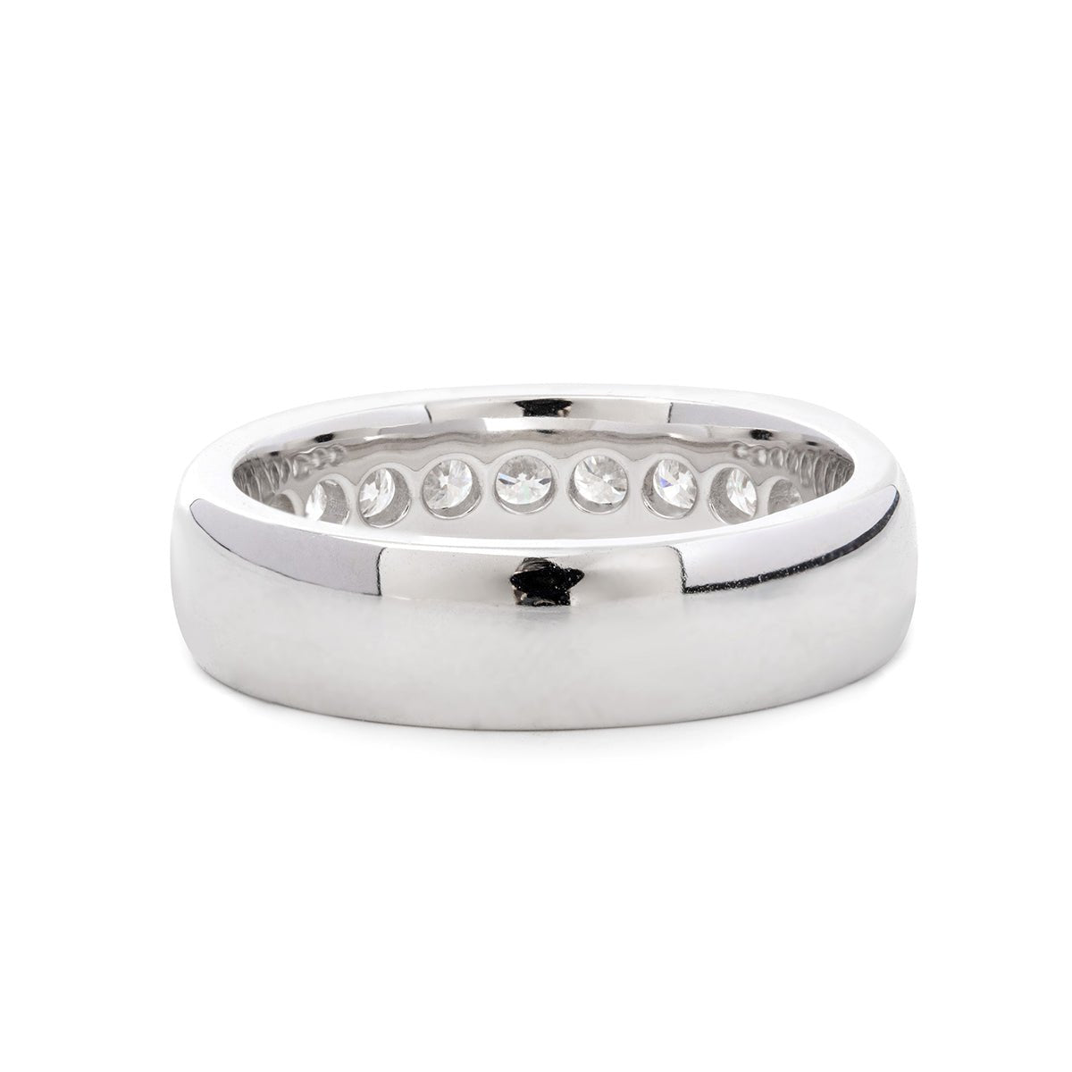 Round Lab Diamond Men's Ring with 10 - Stone Channel Setting - FIORESE JEWELRY