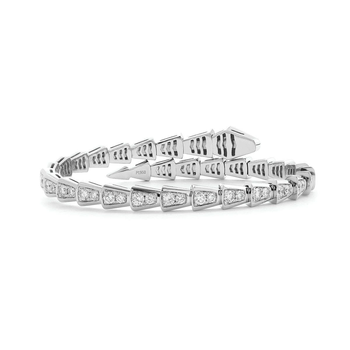 Round Lab Diamond Viper - Inspired Bangle Bracelet - FIORESE JEWELRY